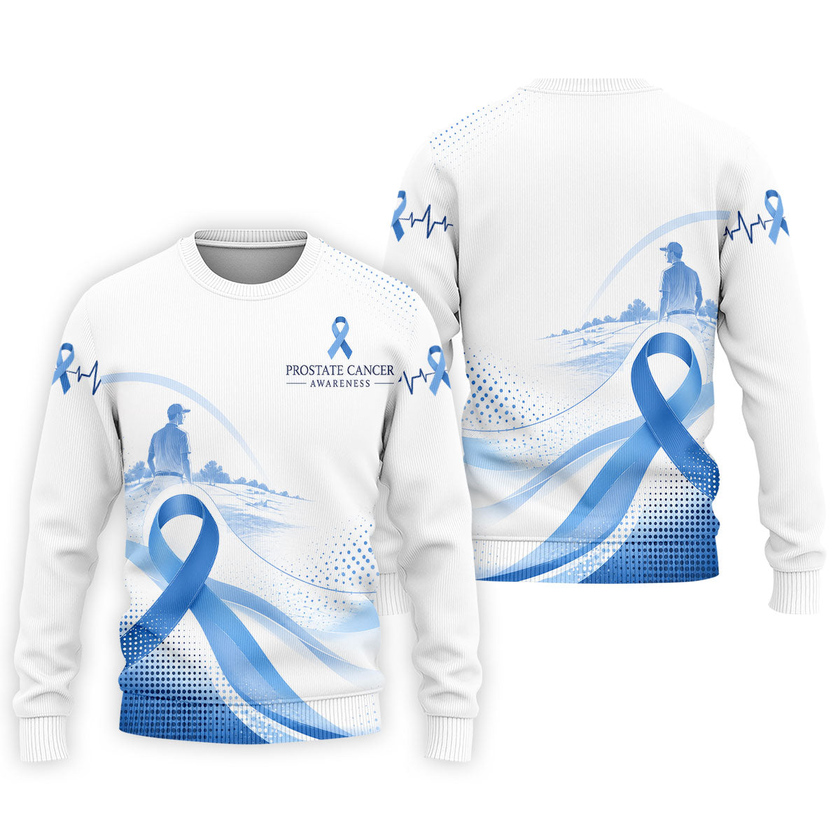 Blue Ribbon Golfer Prostate Cancer Awareness Polo Shirt, Golf Shirts For Men