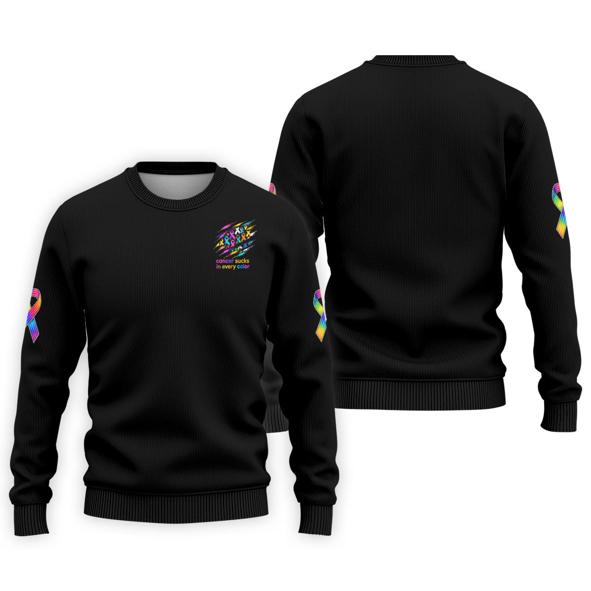 Cancer Sucks In Every Color Awareness Ribbon Polo Shirt, Golf Polo Shirts For Men