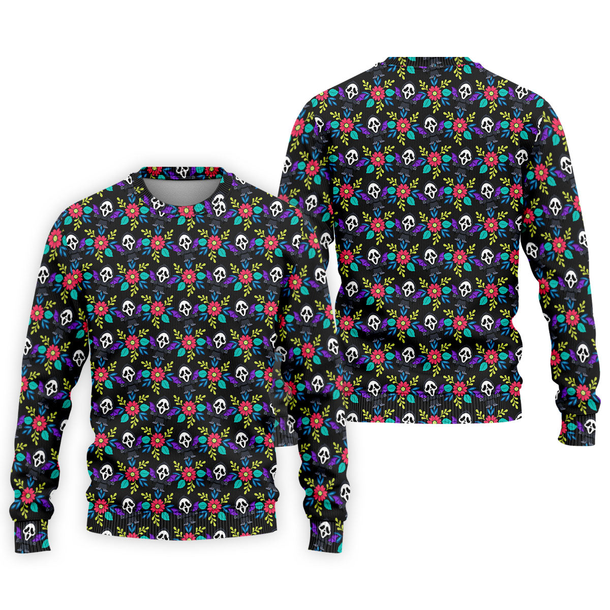Floral Horror Character Halloween Polo Shirt, Halloween Shirts For Men, Mens Golf Polo