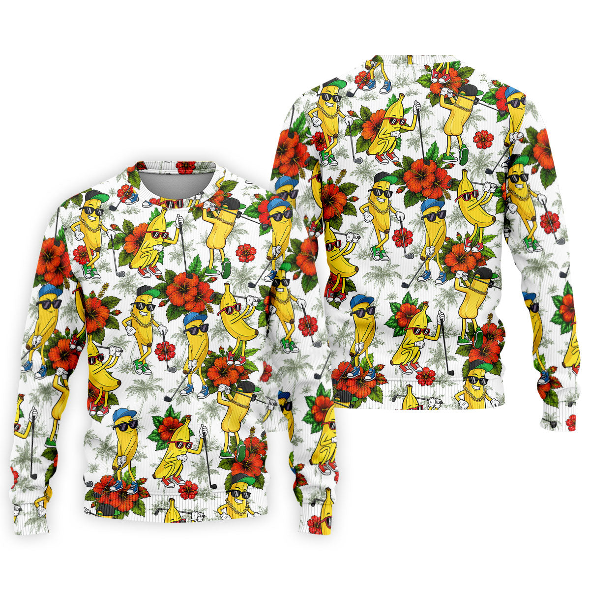 Funny Banana Golfer Hawaiian Golf Polo Shirt, Golf Shirts For Men, Mens Golf Apparel