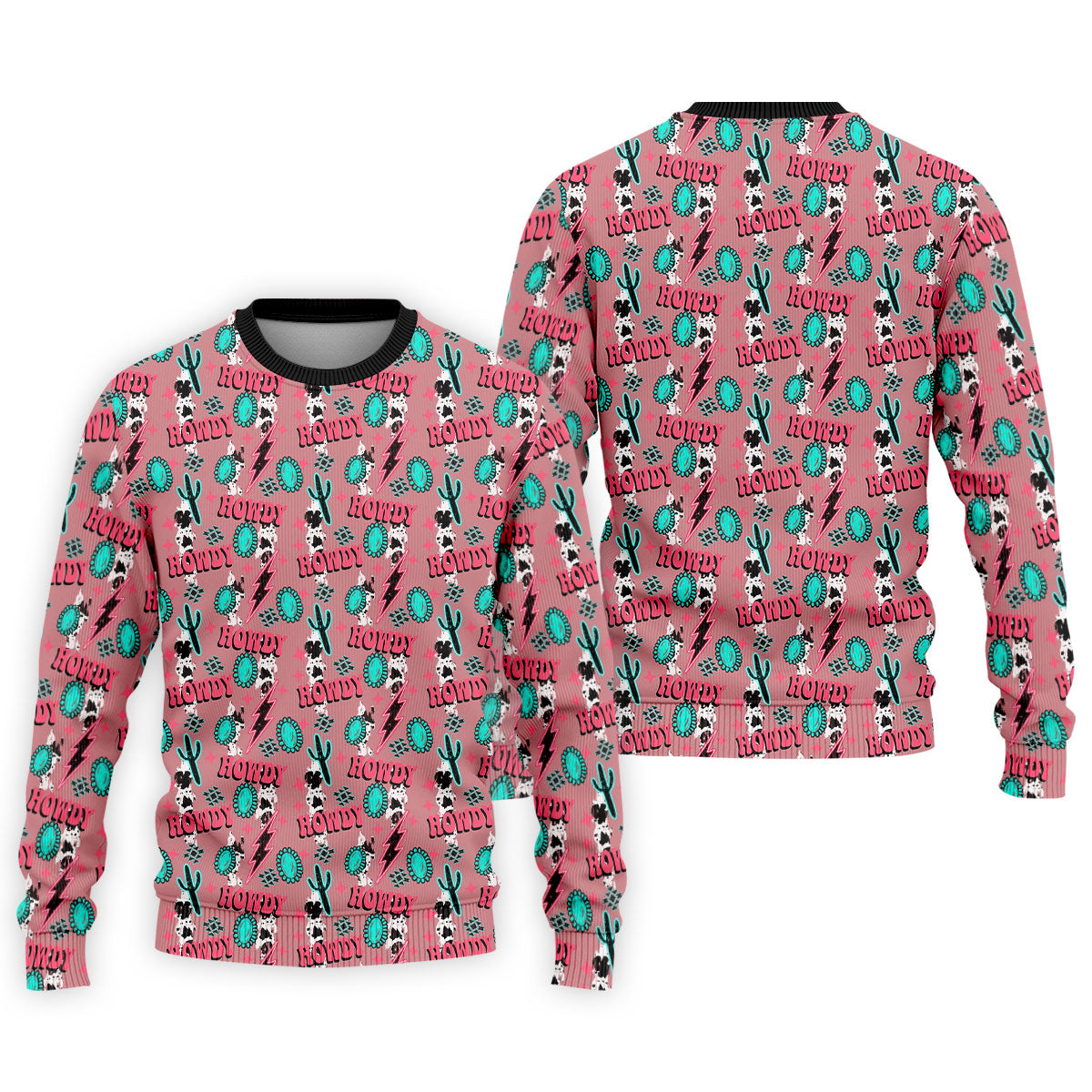 Howdy Pink Lightning Bolts Western Theme Golf Tops For Men, Polo Shirts For Men, Golf Shirts For Men