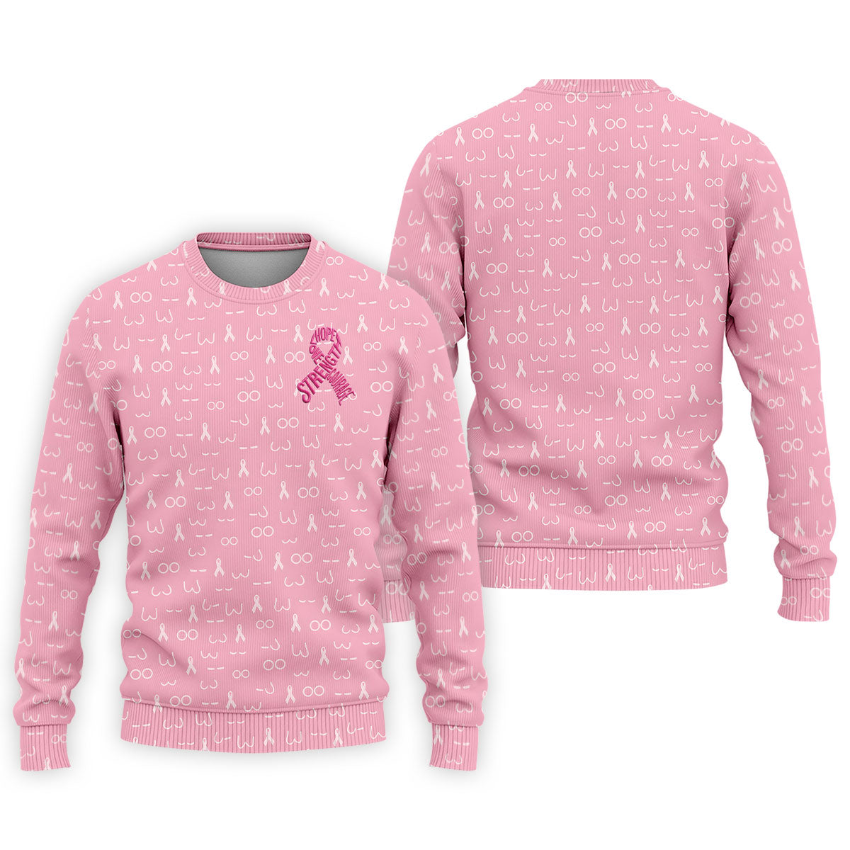 Hope Love Faith Strength Courage Breast Cancer Polo Shirt, Mens Golf Polo, Mens Golf Shirts