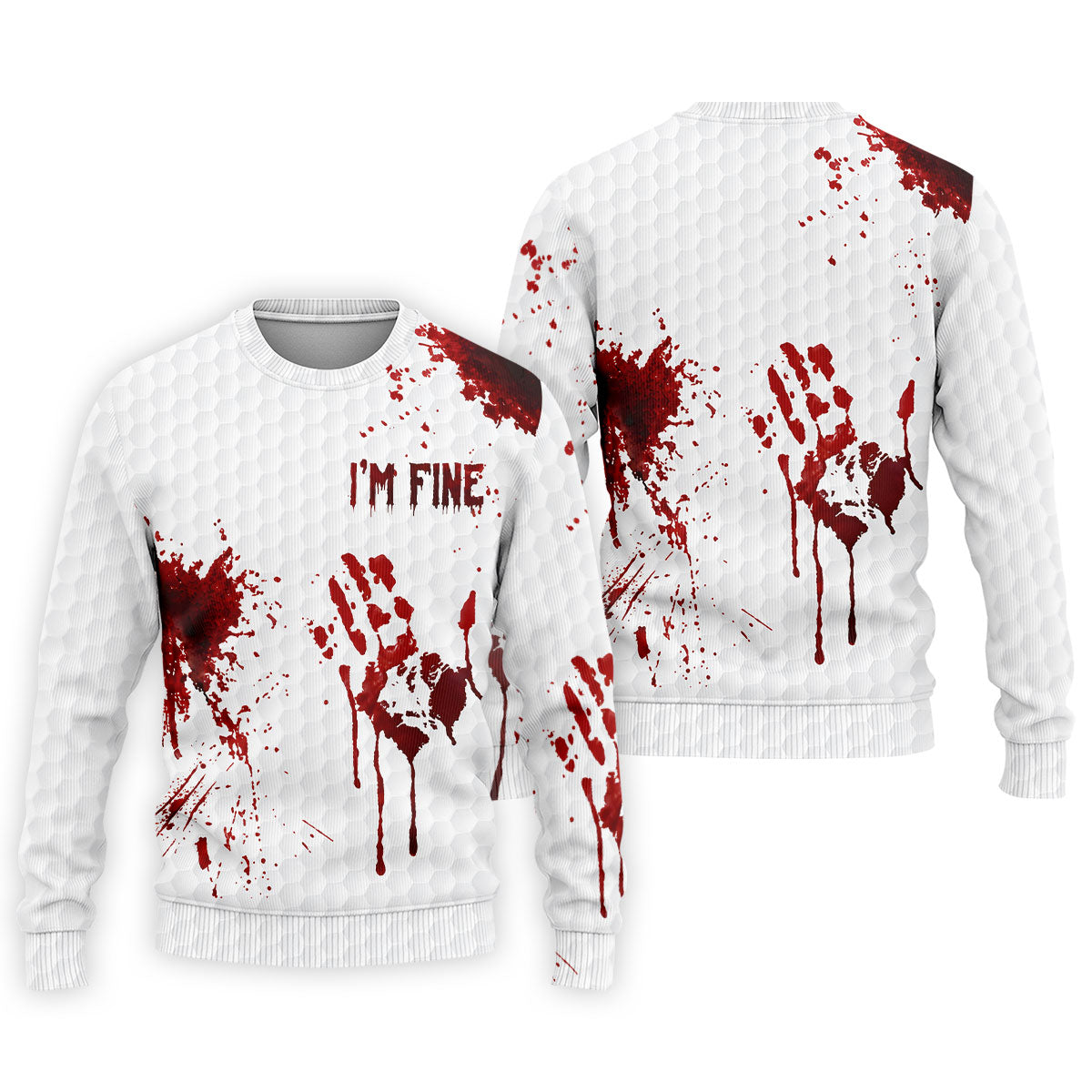 I'm Fine Bloody Halloween Golf Polo Shirt, Golf Polo Shirts For Men, Printed Golf Shirts