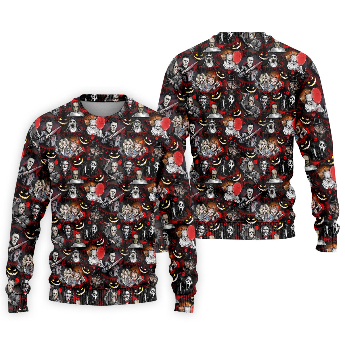 Horror Character Halloween Pattern Golf Polo Shirt, Mens Golf Shirts, Hawaiian Golf Shirt