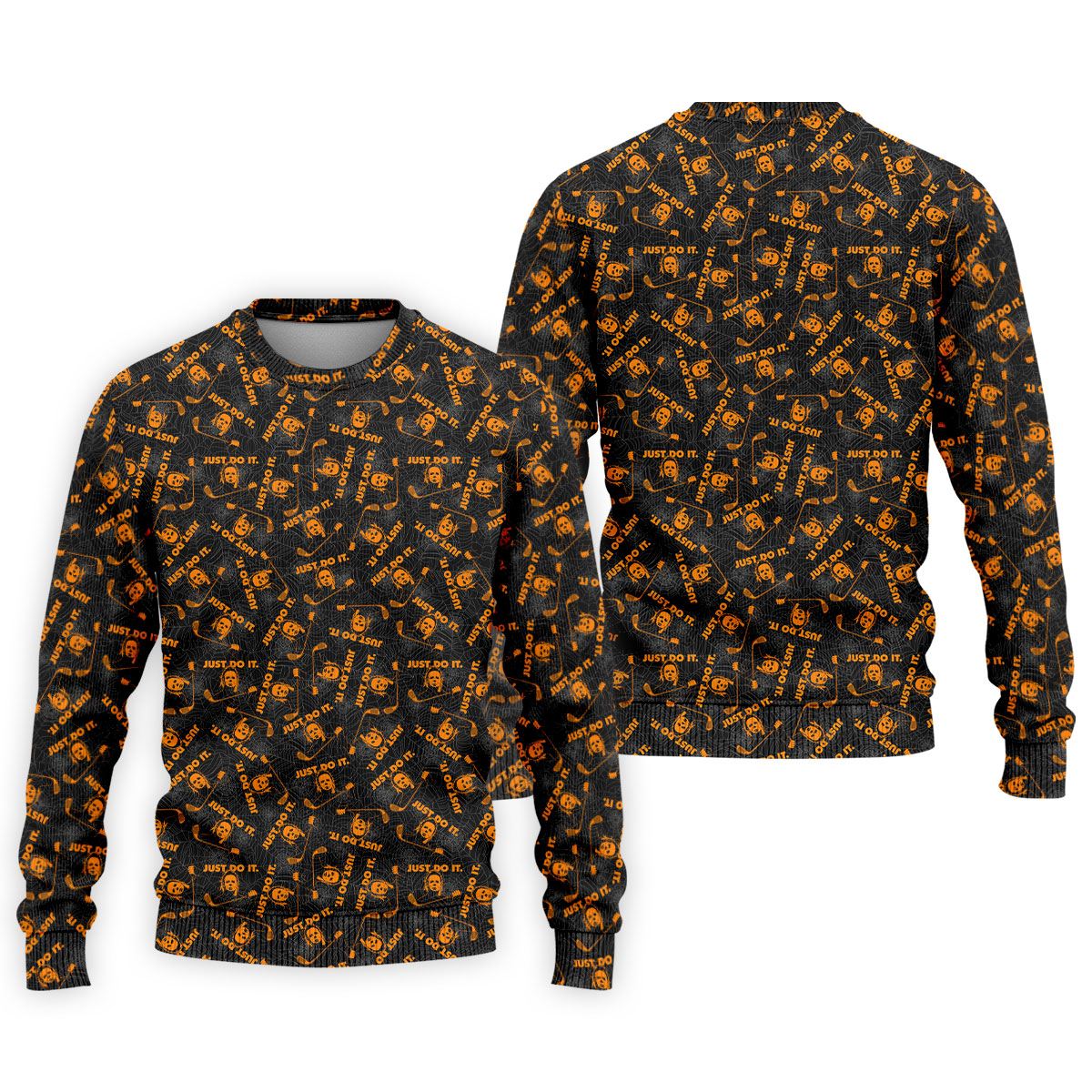 Horror Character Spider Web Pattern Halloween Polo Shirt, Men's Golf Shirt, Hawaiian Golf Shirt