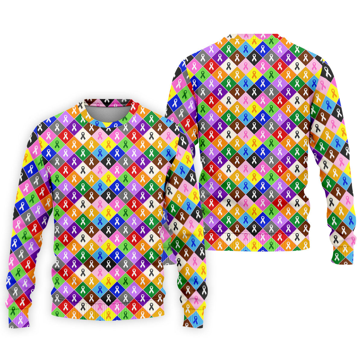 Colorful Awareness Ribbon Breast Cancer Golf Polo, Mens Golf Shirts, Printed Golf Shirts