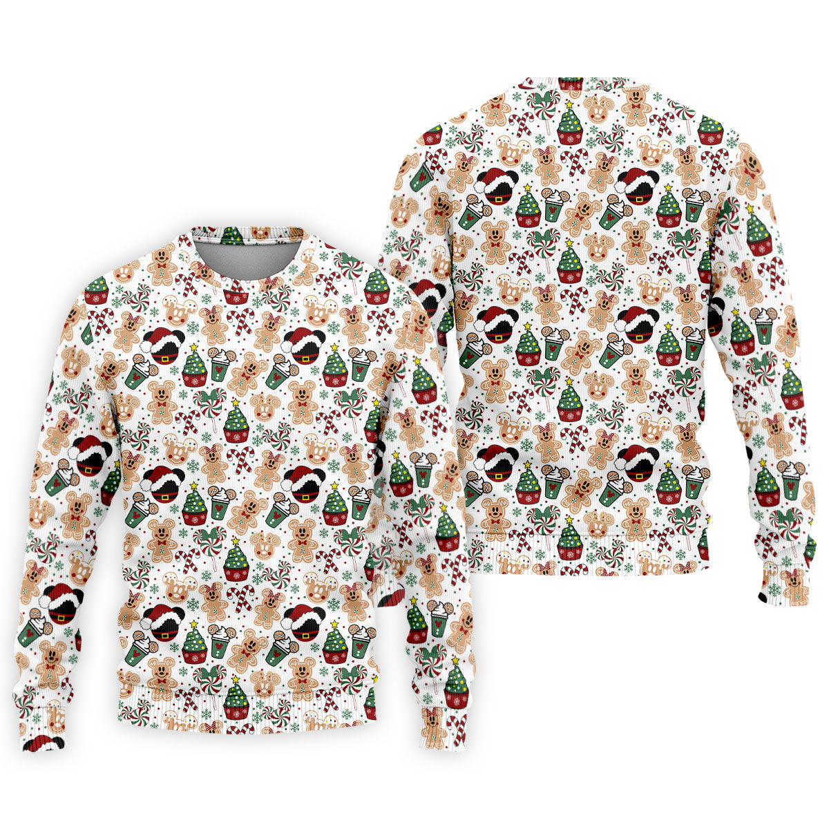 Christmas Sweets Pattern Golf Tops For Men, Cartoon Print Polo Shirts For Men, Christmas Golf Shirt, Golfing Apparel