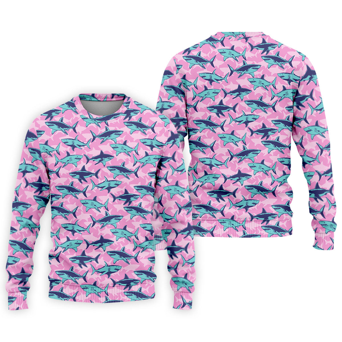 Shark Pattern Hawaiian Golf Shirt, Pink Golf Shirt, Polo Shirts For Men, Golfing Apparel