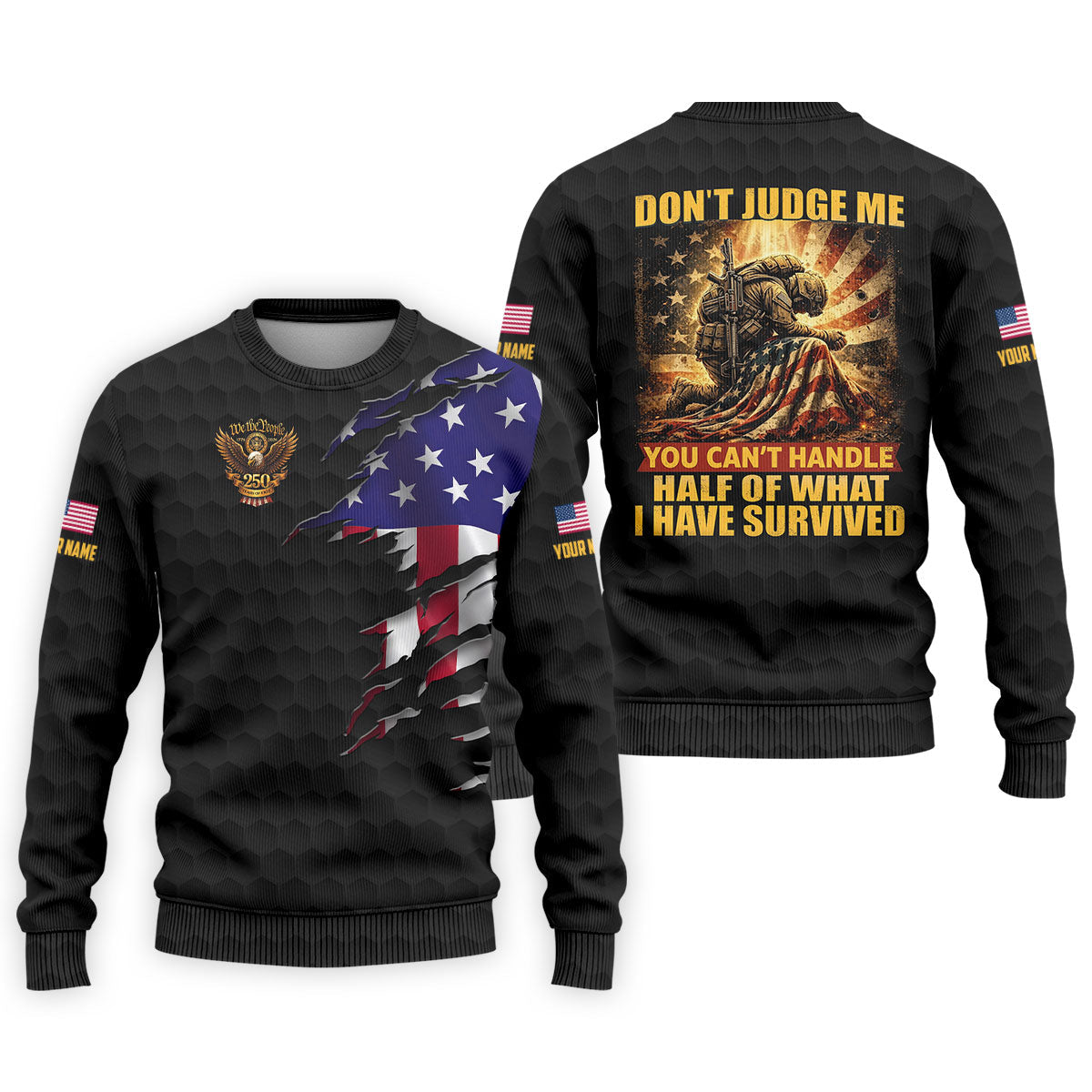 Don't Judge Me Veteran Memorial Patriotic 4th Of July Golf Shirt, 250th Anniversary Golf Shirts For Men