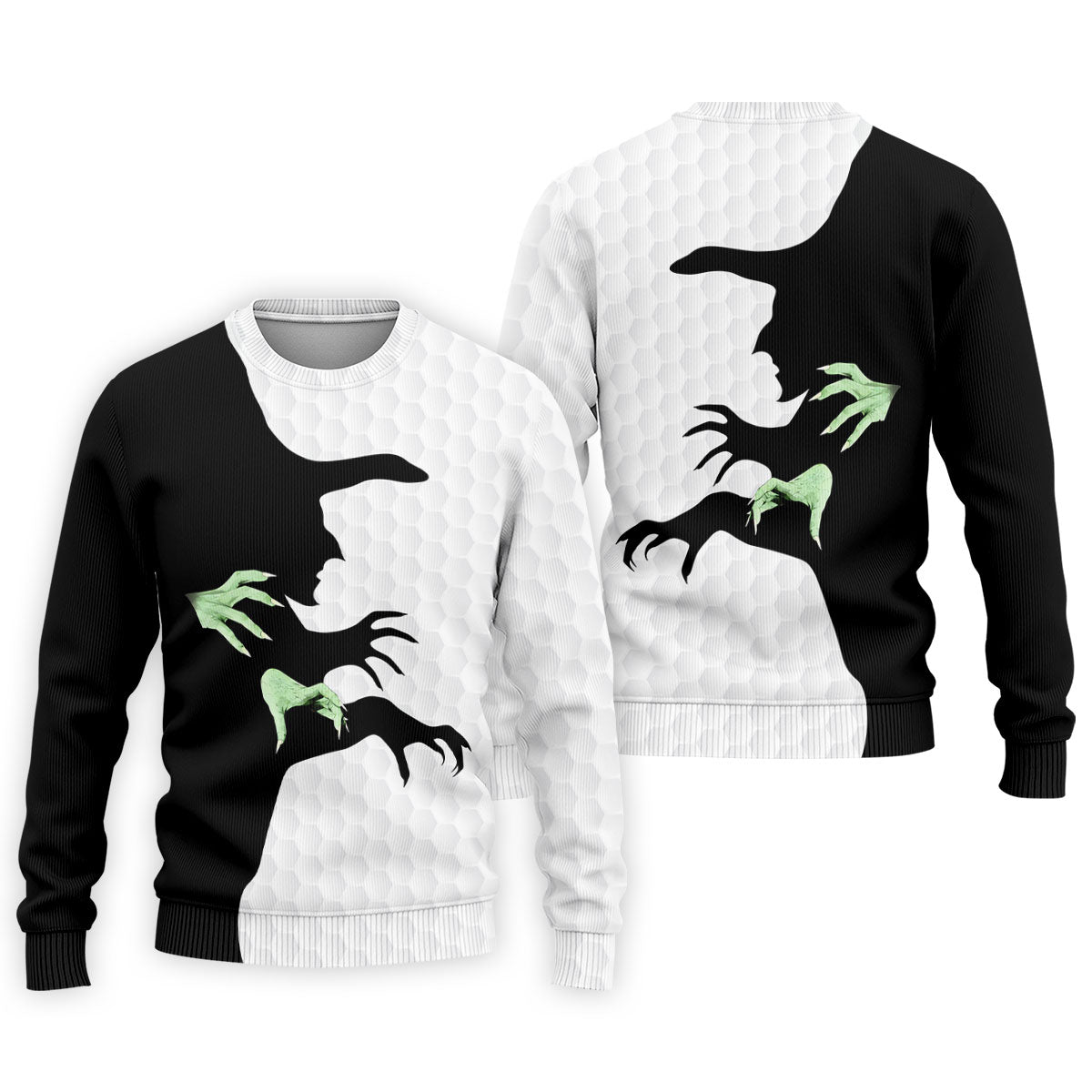Halloween Wicked Witch Shadow Golf Shirt, Men's Golf Shirt, Hawaiian Golf Shirt