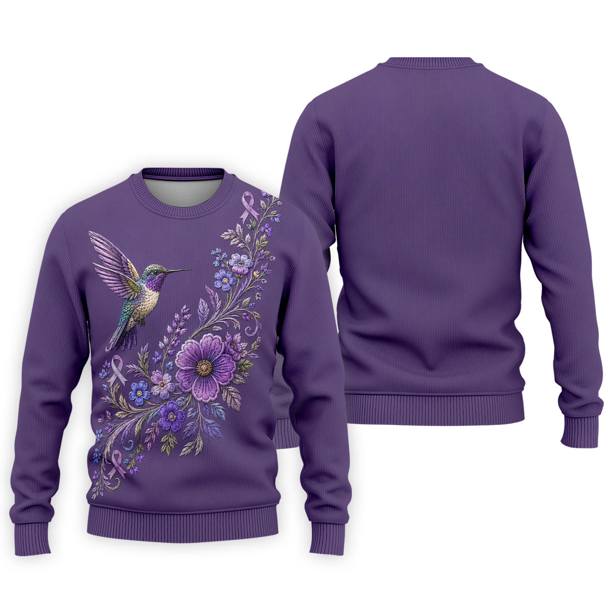Cancer Awareness Purple Ribbon Floral Polo Shirt, Mens Golf Polo, Golf Shirts For Men