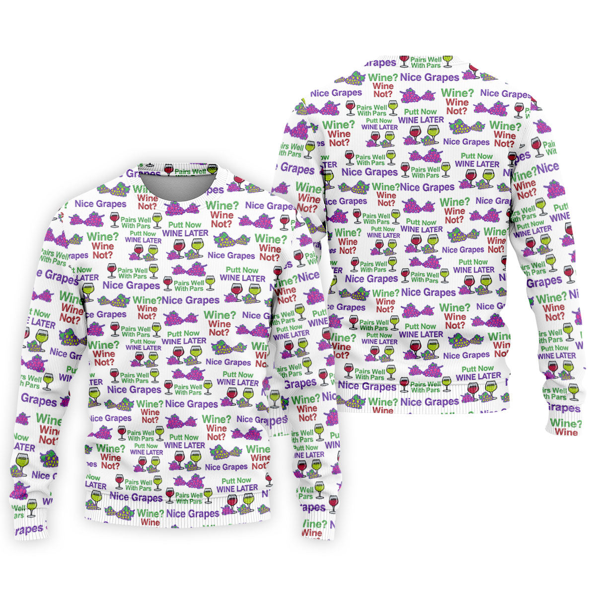 Wine Lover Golf Shirt, Grape Humor Print, Golf Shirts For Men