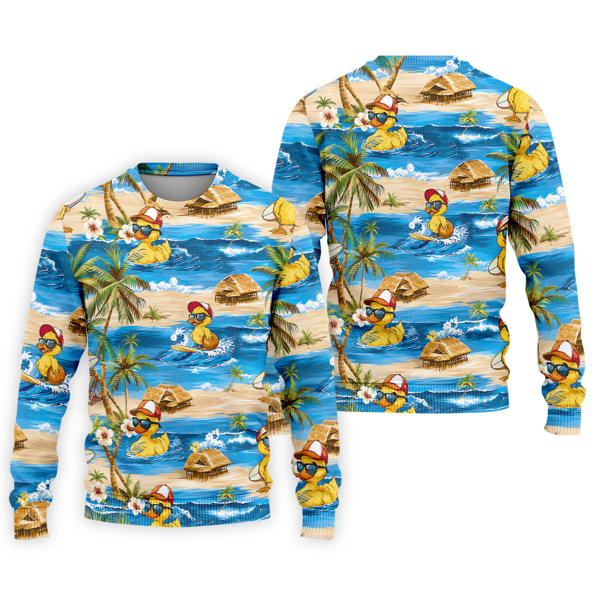 Funny Duck Hawaiian Golf Shirt, Summer Ocean Men's Golf Shirt, Polo Shirts For Men