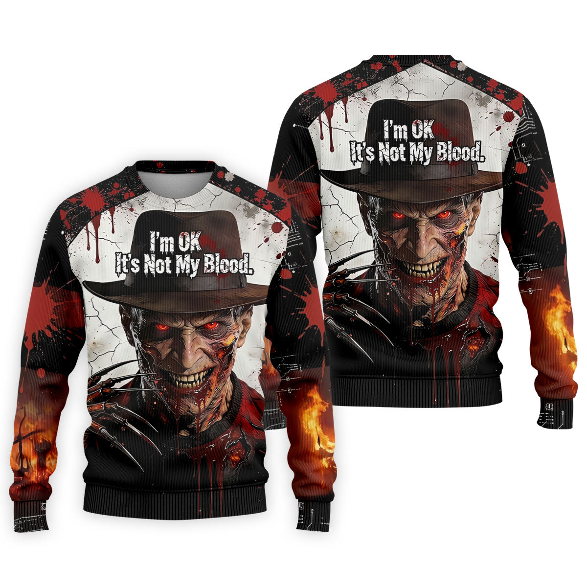 Im Ok Its Not My Blood Character Golf Polo Shirt, Halloween Golf Shirt, Mens Golf Polo