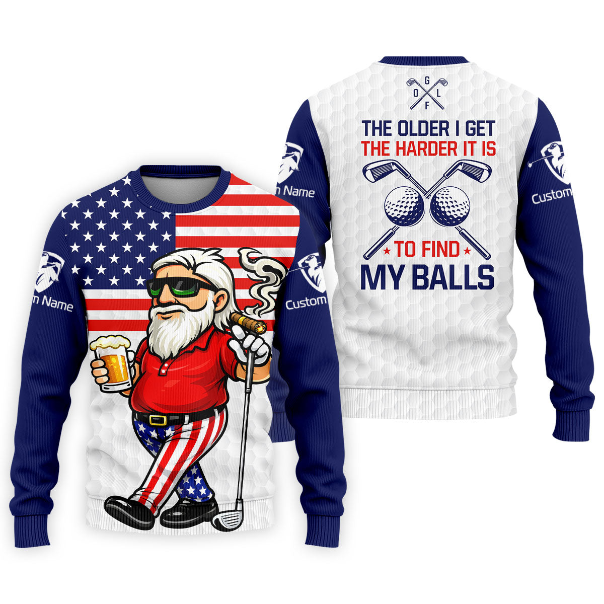 The Older I Get The Harder It Is To Find My Balls Golf And Beer 250 Years Patriotic 4th Of July Golf Shirts For Men