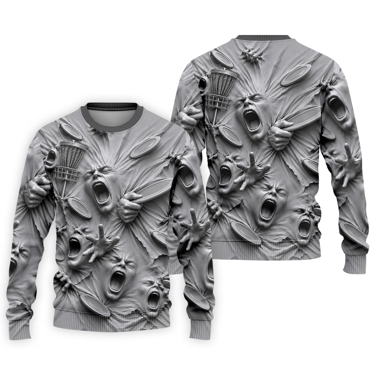 Screaming Faces Disc Golf Polo Shirt, Disc Golf Shirts For Men, Disc Golf Apparel