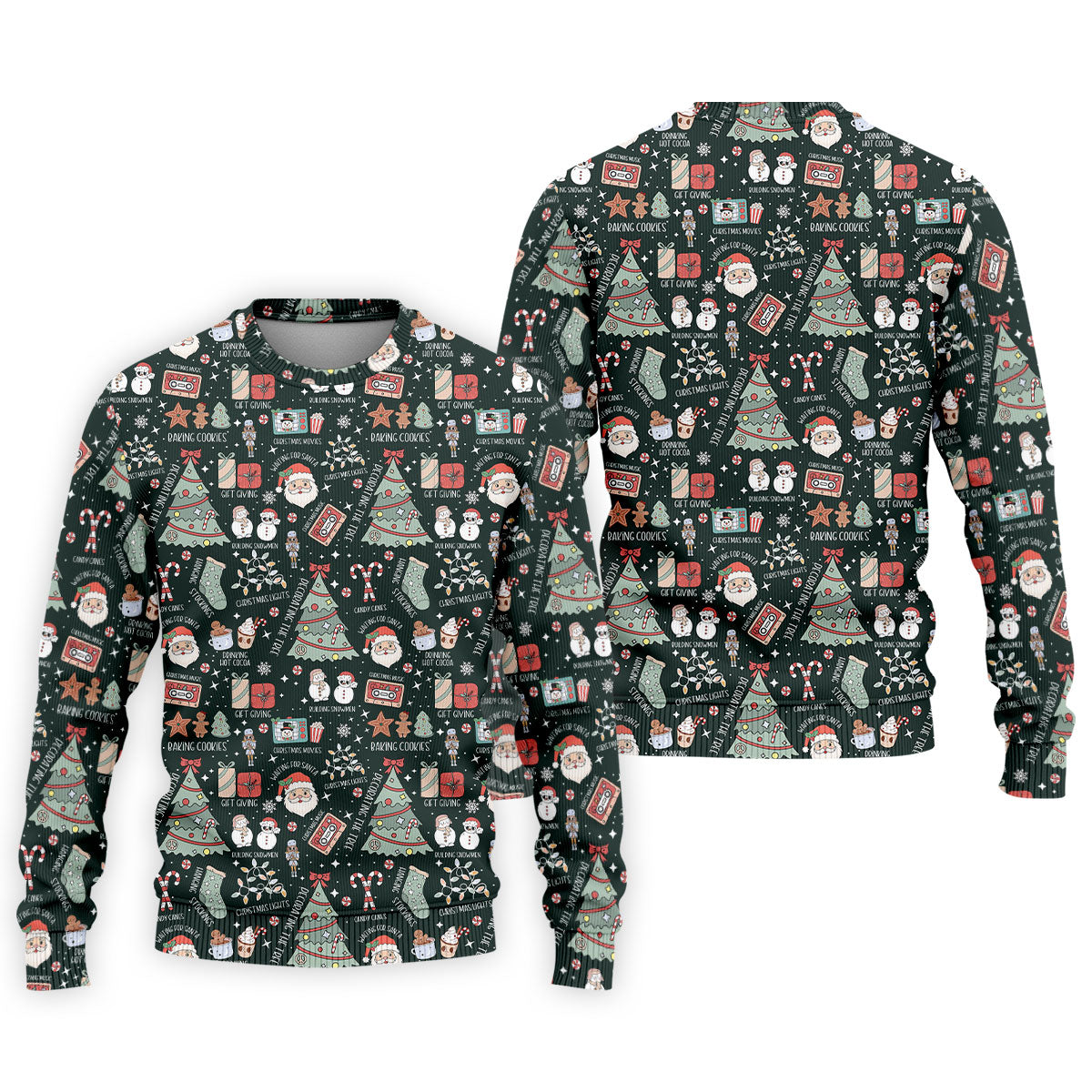Cute Santa Claus Gift Green Men's Golf Polo Shirts, Christmas Golf Shirt, Polo Shirts For Men