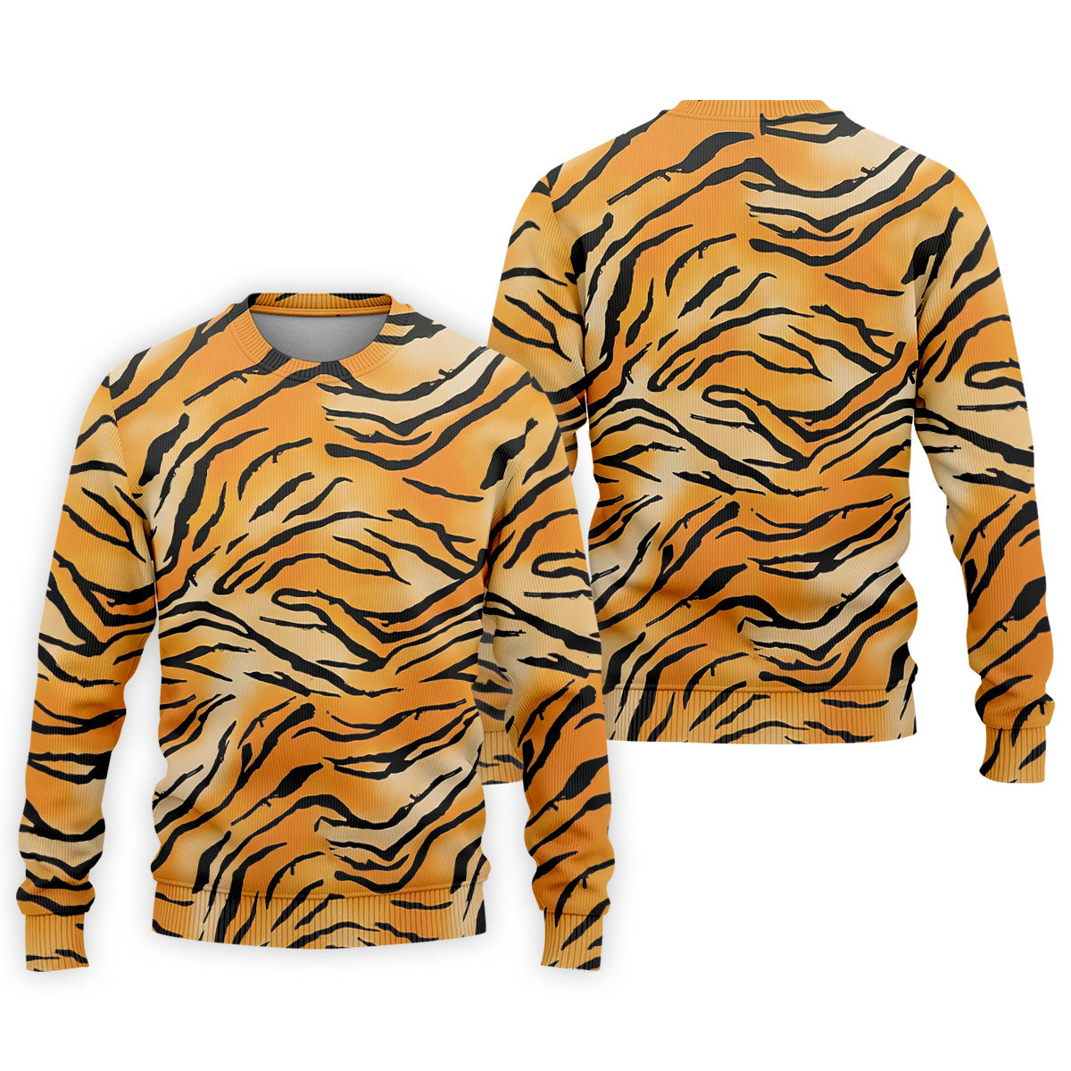Tiger Stripe Pattern Hawaiian Golf Shirt, Men's Funny Golf Shirts, Golf Shirts For Men