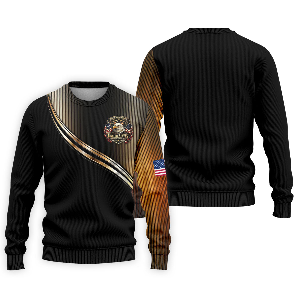 250th Anniversary Metallic Looking Patriotic Golf Shirt, 4th Of July Golf Shirts For Men