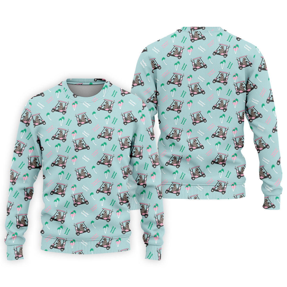 Funny Raccoon Golf Cart Tropical Polo Shirt, Hawaiian Golf Shirt, Golf Shirts For Men