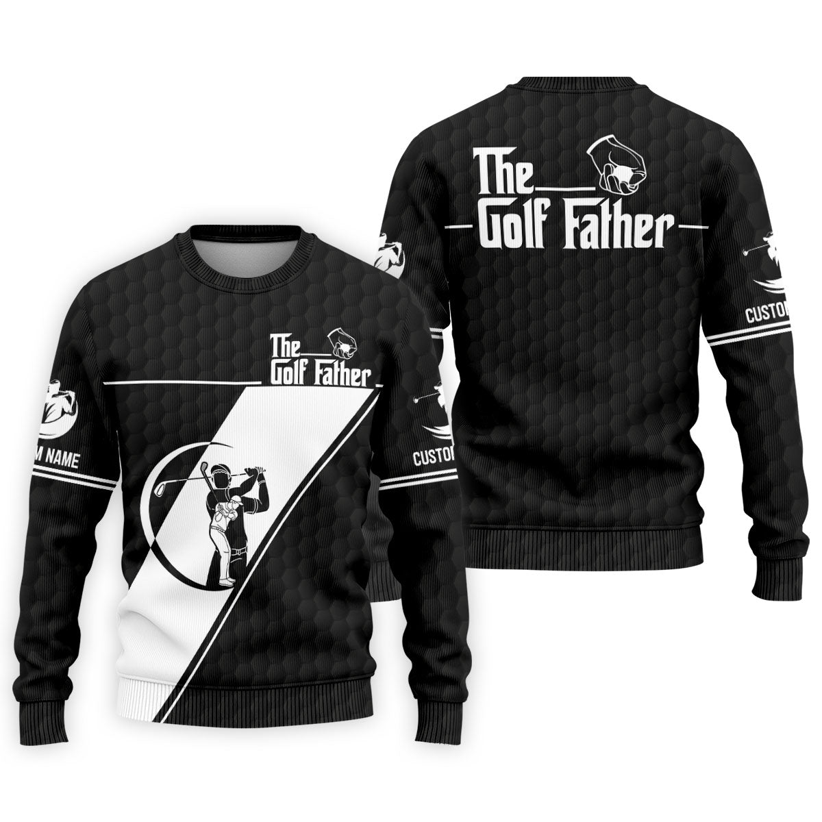 The Golf Father Golf Ball Pattern Father's Day Golf Shirt, Golf Gift For Dad, Polo Shirts For Men