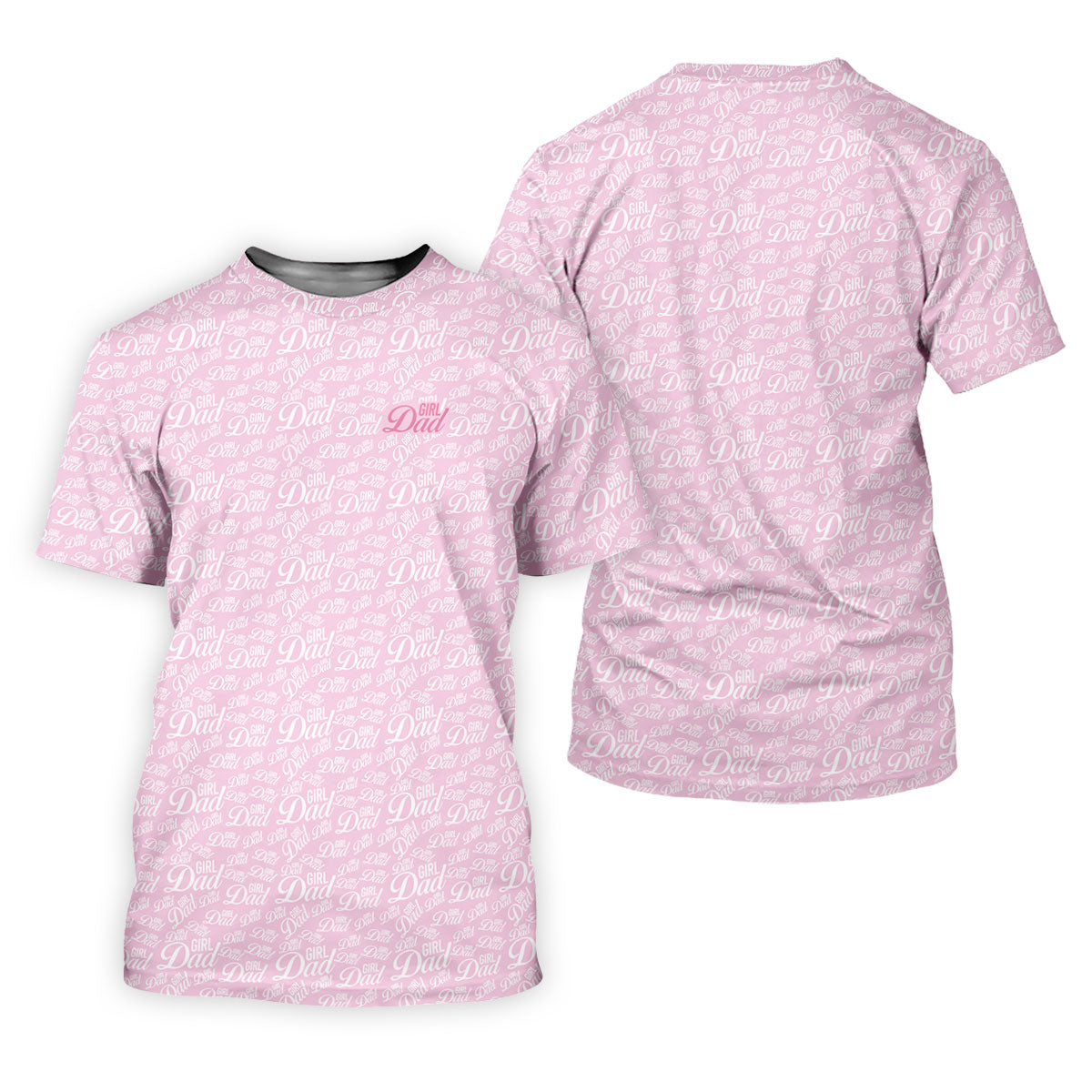 Pink Girl Dad All Over Print Golf Polo Shirt, Golf Polo Shirts For Men, Mens Golf Apparel