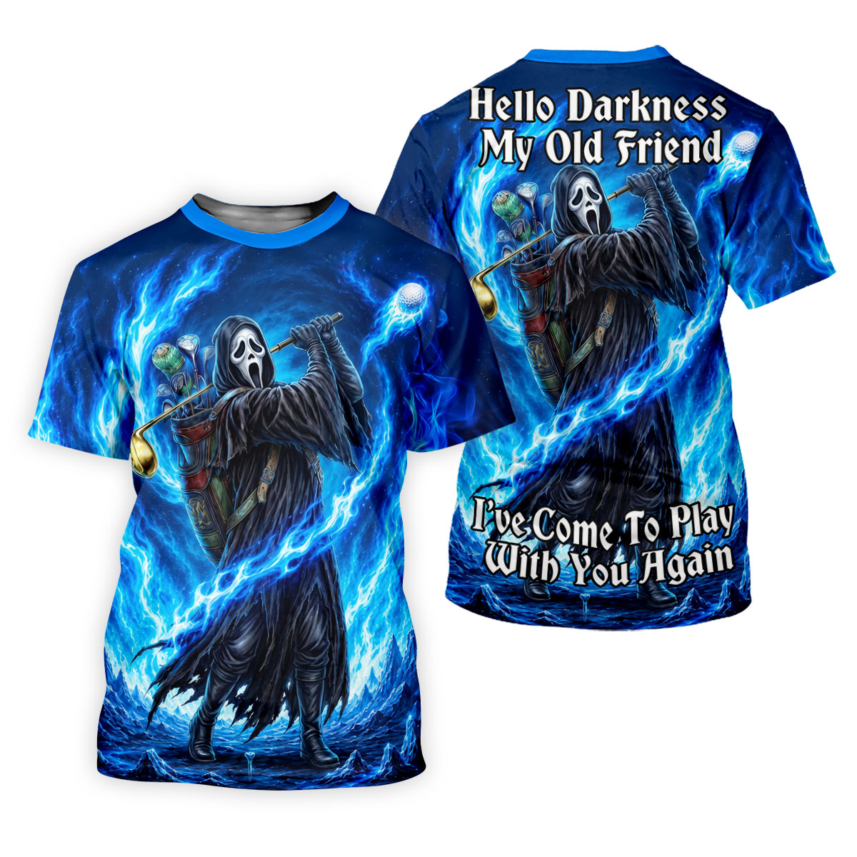 Hello Darkness Flame Horror Character Polo Shirt, Womens Golf Tops, Golf Polo For Women