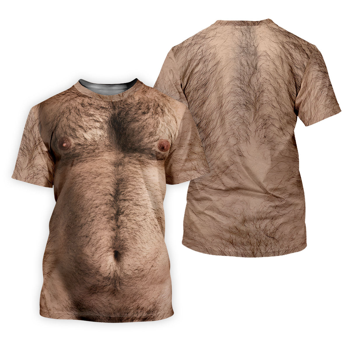Funny Hairy Chest Golf Shirt, Men's Funny Golf Shirts, Beer Belly Gag Gift For Dad, Polo Shirts For Men