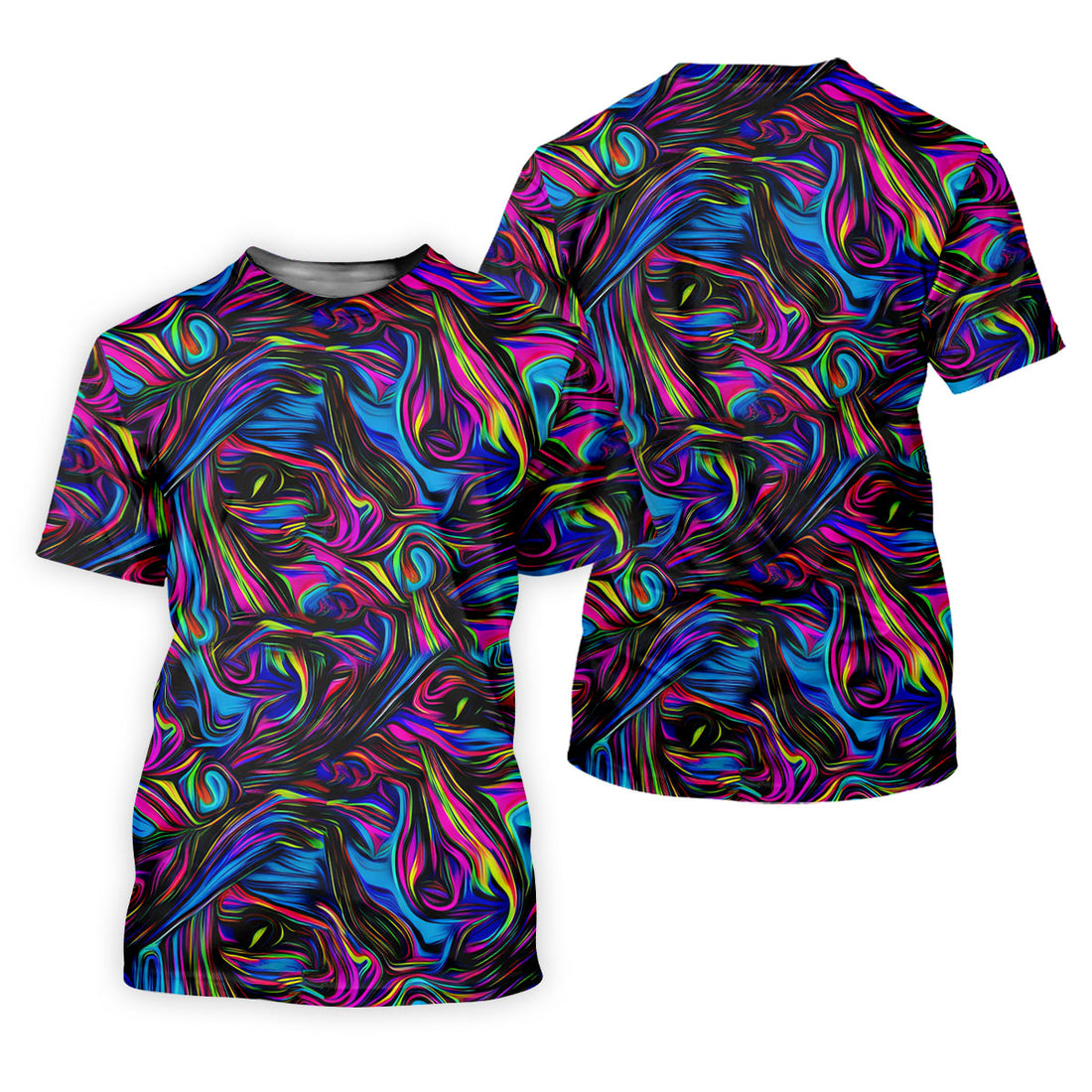 Vibrant Neon Liquid Marble Abstract Golf Shirt, Women’s Golf Tops, Women’s Golf Apparel