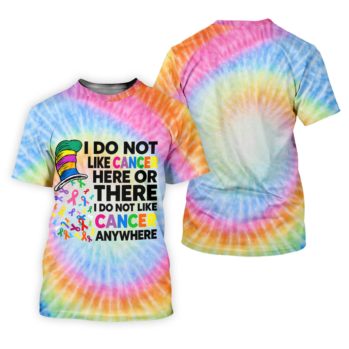 I Do Not Like Cancer Tie Dye Polo Shirt, Golf Polo Shirts For Men, Mens Golf Apparel