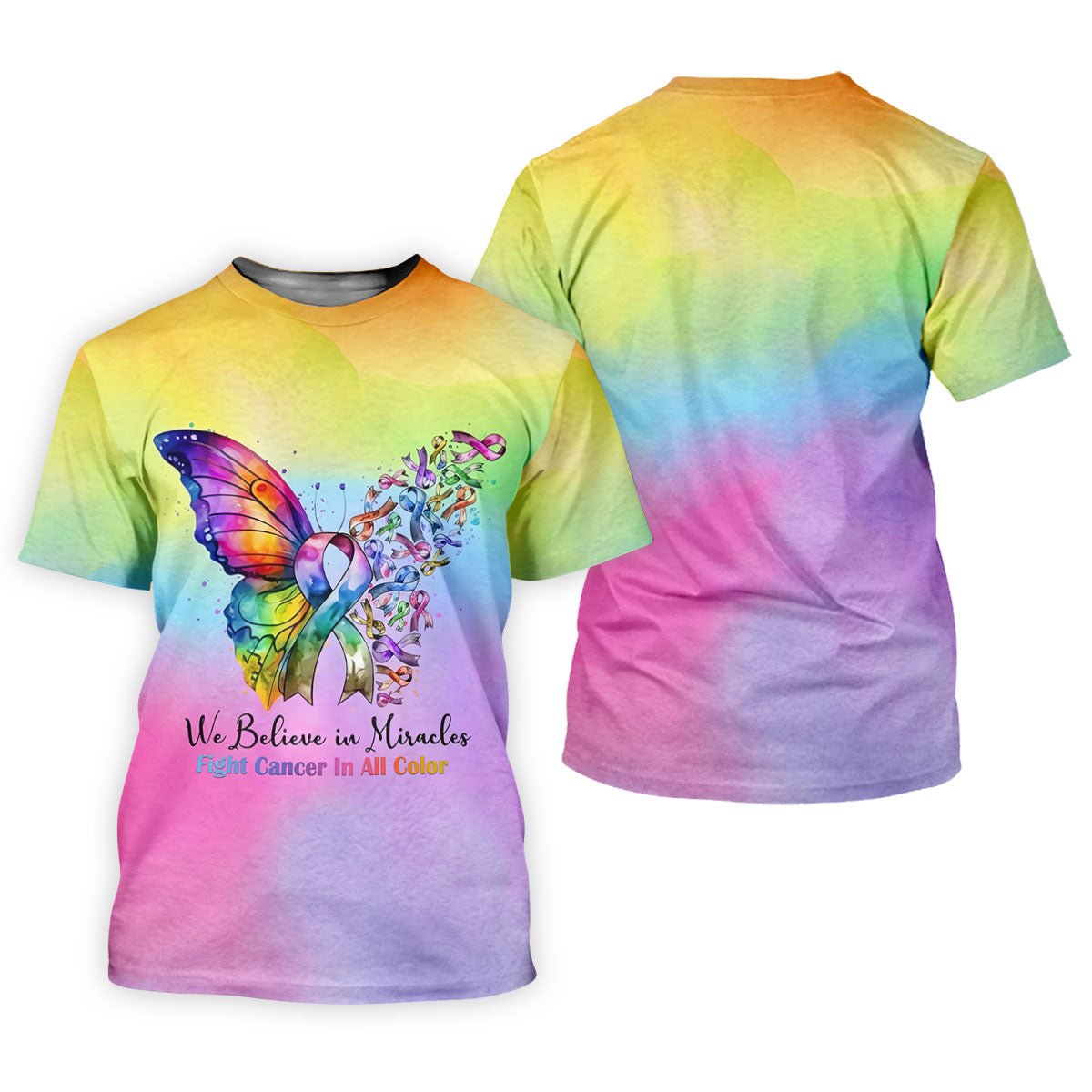 We Believe In Miracles Butterfly Cancer Polo Shirt, Golf Polo For Women, Ladies Golf Top