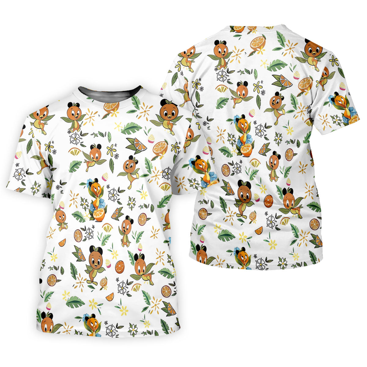Orange Bird Floral Citrus Golf Polo Shirt, Golf Shirts For Women, Performance Golf Shirt
