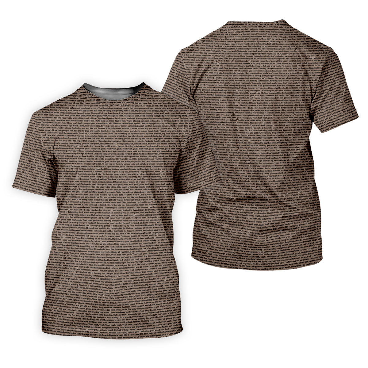 Cream Text Pattern Golf Polo Shirt, Golf Shirts For Men, Printed Golf Shirts