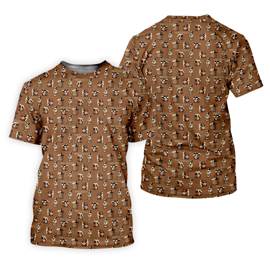 Brown Funny Whiskey Pattern Golf Polo Shirt, Mens Polo Shirts, Golf Shirts For Men