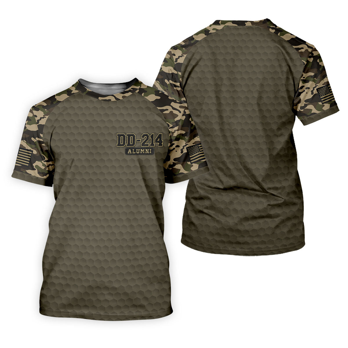 DD-214 Alumni Camo Golf Polo Shirt, Veterans Day Golf Shirt, Mens Golf Shirts