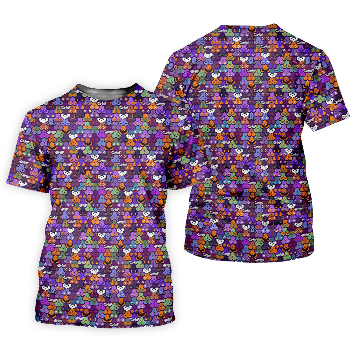 Cute Halloween Icon Pattern Golf Polo Shirt, Mens Golf Shirts, Hawaiian Golf Shirt