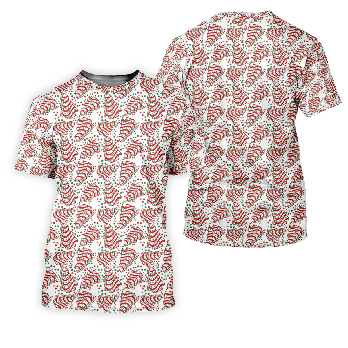 Christmas Tree Cakes White And Red Golf Tops For Men, Christmas Golf Shirt, Polo Shirts For Men
