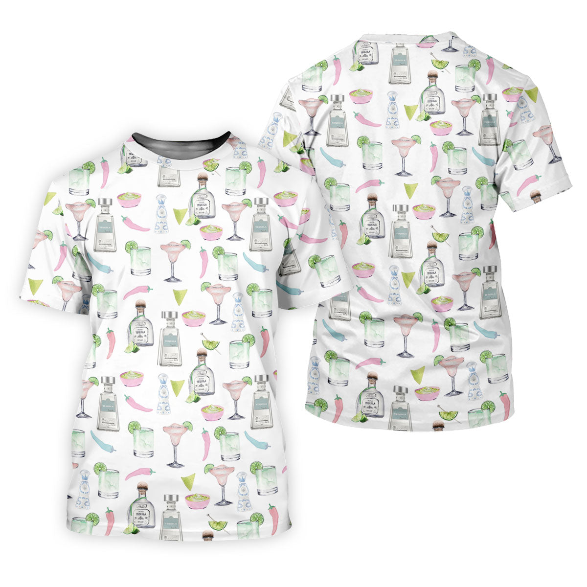 Pink Margarita Glass Tequila Lover Pastel Theme Golf Tops For Men, Polo Shirts For Men, Golf Shirts For Men