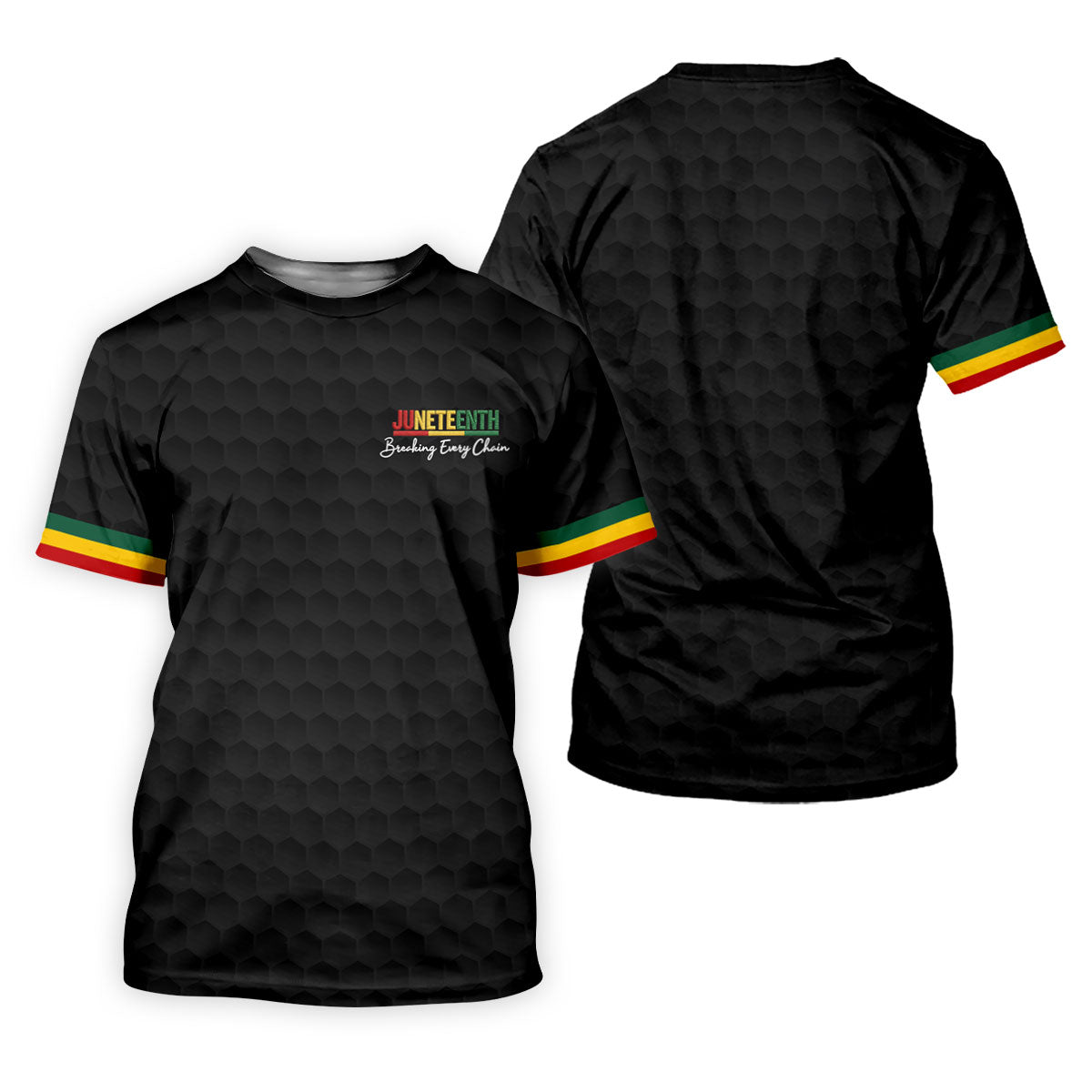 Juneteenth Breaking Every Chain Golf Ball Pattern Ladies Golf Tops, Black Heritage Day Golf Shirt For Women