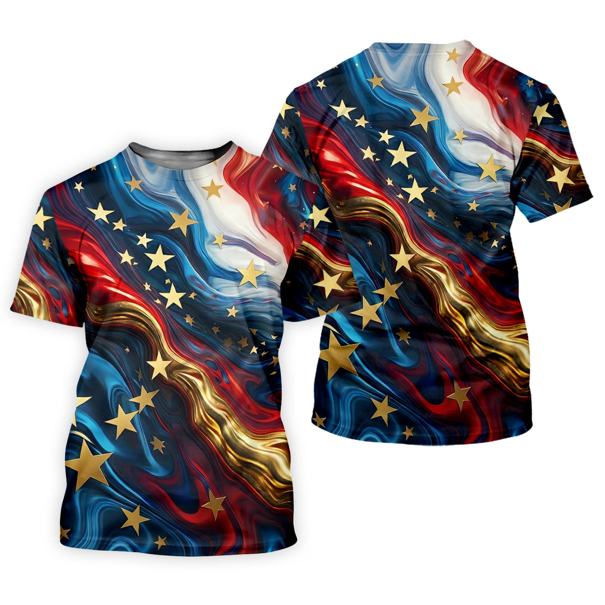 Abstract American Flag Stars Golf Polo Shirt, Mens Golf Shirts, Hawaiian Golf Shirt