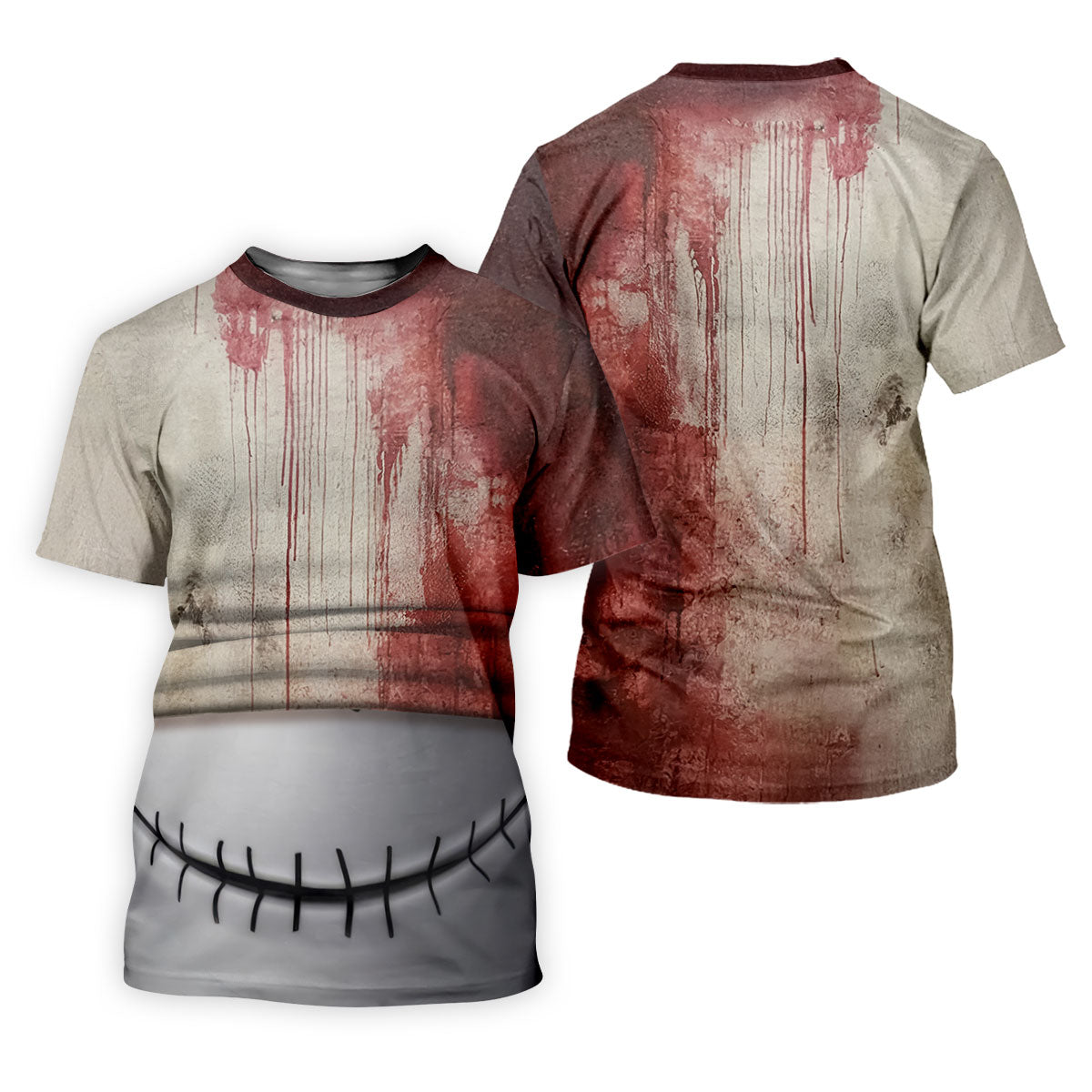 Stitched Skull Horror Character Halloween Polo Shirt, Golf Apparel For Men, Mens Golf Polo