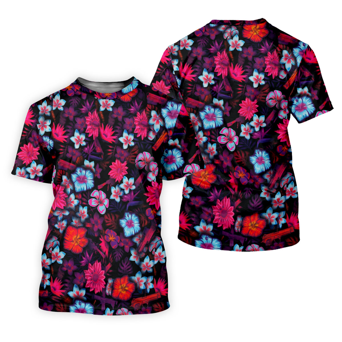 Colorful Hibiscus Tropical Floral Hawaiian Golf Shirt, Summer Vibe Golf Shirt For Women