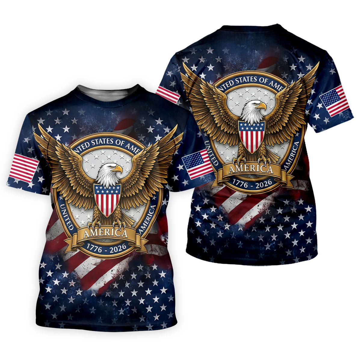 250th Anniversary USA Bald Eagle Distressed Golf Shirt, Patriotic 4th Of July Golf Shirt For Women