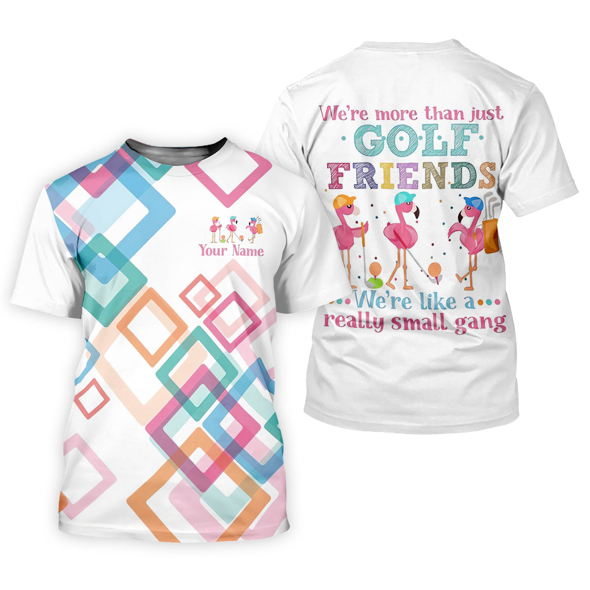 Personalized Flamingo Golf Polo Shirt, Golf Shirts For Men, Mens Golf Polo