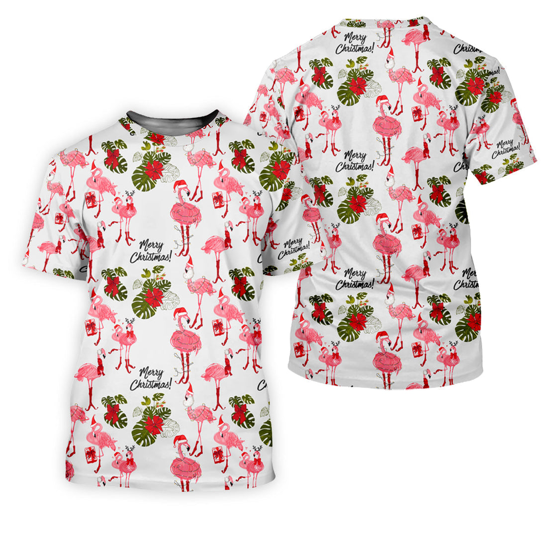 Flamingo Merry Christmas Golf Shirt For Men, Christmas Golf Shirt Polos, Men Golf Apparel