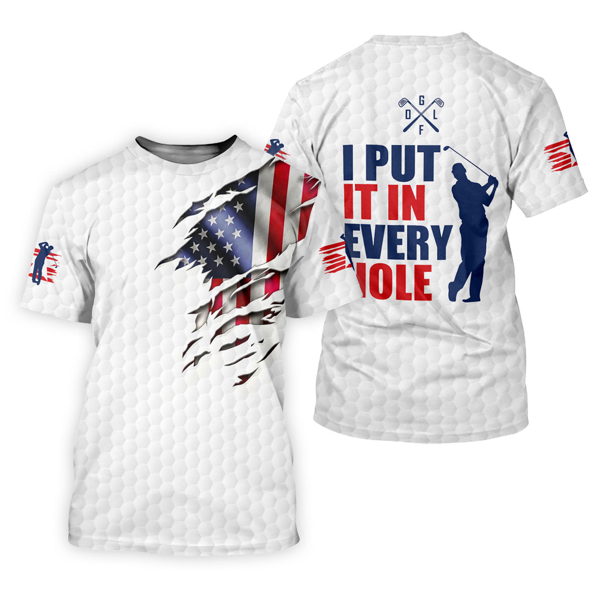 I Put It In Every Hole Ripped American Flag 250 Patriotic Golf Shirt, 4th Of July Golf Shirt For Women