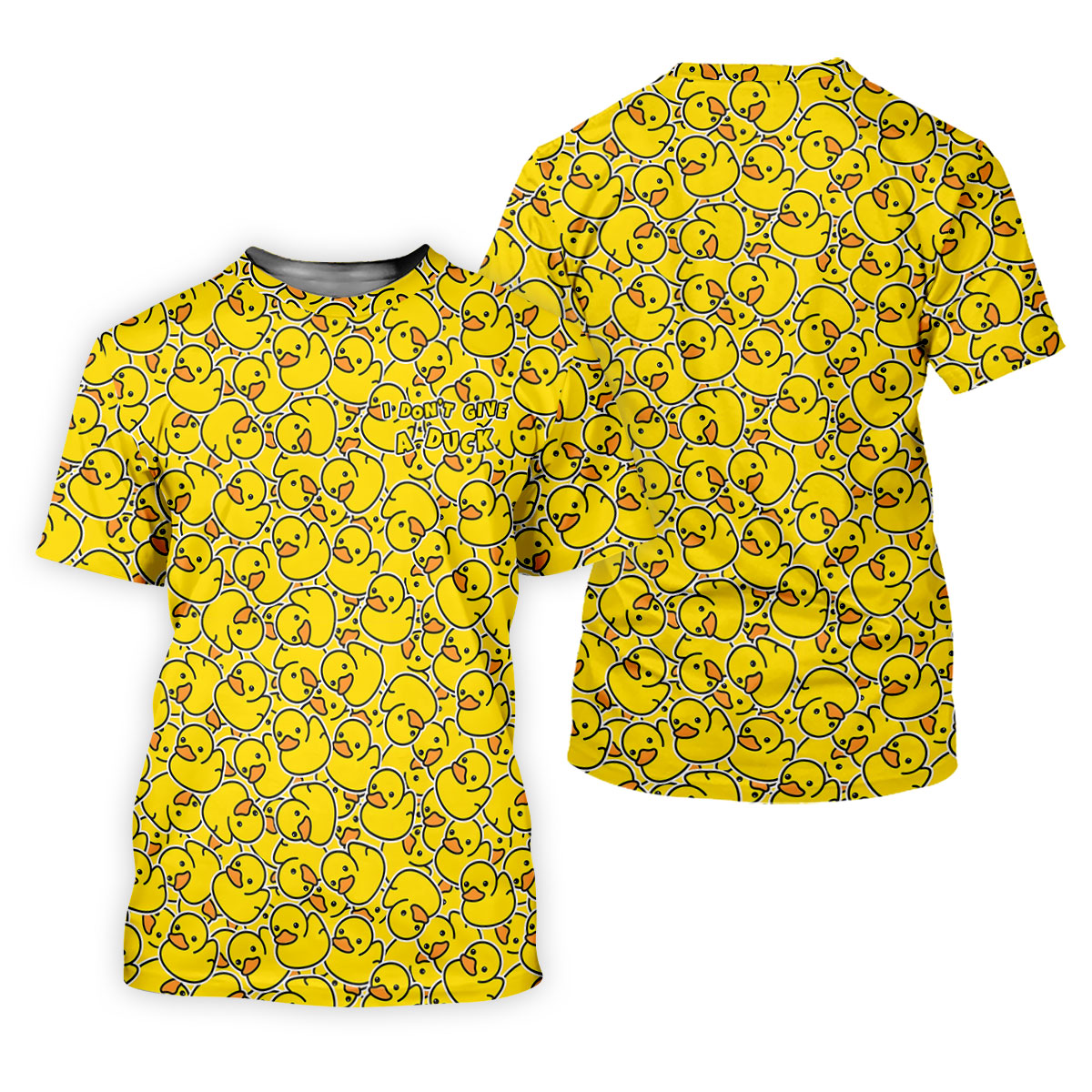 I Don't Give A Duck Yellow Rubber Duck Hawaiian Golf Shirt, Men's Funny Golf Shirts