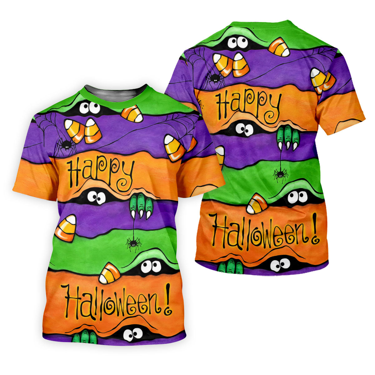 Happy Halloween Candy Monster Horror Character Polo Shirt, Golf Shirt, Mens Golf Polo