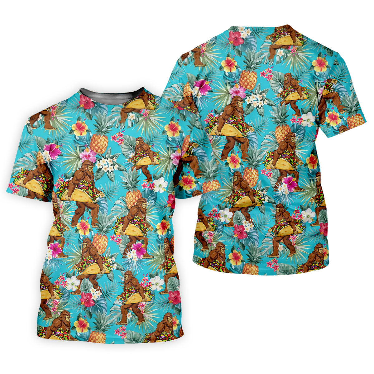 Bigfoot Taco Fiesta Time Hawaiian Golf Shirt, Cinco De Mayo Celebration Golf Shirts For Men