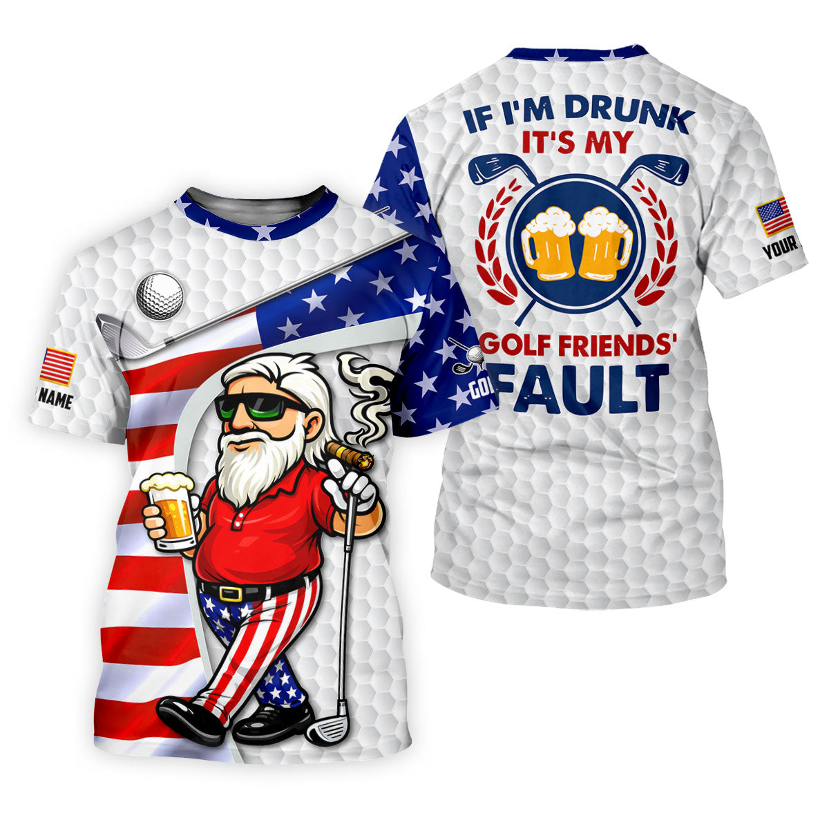 If I'm Drunk It's My Golf Friends' Fault Patriotic 4th Of July Funny Golf Shirt, 250 Years Golf Shirt For Women